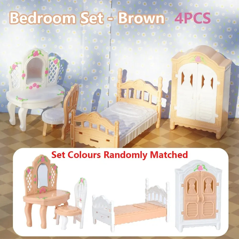 Hot Sale Cute Kawaii Pink 10 Items/Lot Miniature Dollhouse Furniture Accessory Kids Toys Kitchen Cooking Things For Girl Gifts