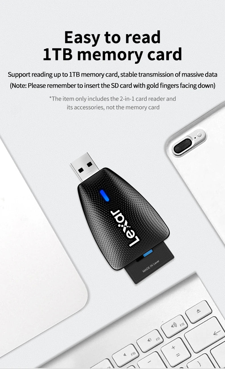 Lexar Card Reader USB 3.1 for SD Micro SD TF Memory Card Adapter for PC Laptop Accessories Smart Cardreader USB Flash Drive