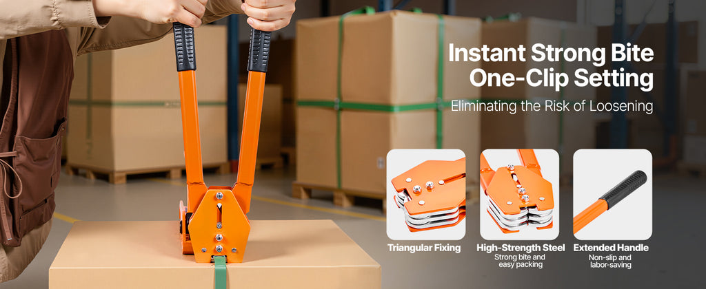 SucceBuy Manual Plastic Strapping Banding Machine Packing Strap Baler with Tension Tool 1000ft PET Band 300 Metal Seals Kit