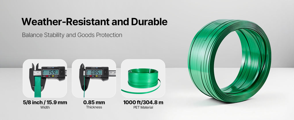 SucceBuy Manual Plastic Strapping Banding Machine Packing Strap Baler with Tension Tool 1000ft PET Band 300 Metal Seals Kit