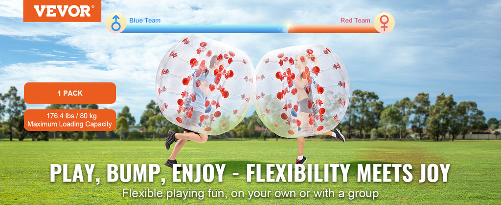 SucceBuy Inflatable Bumper Ball 4FT/1.2M Body Sumo Zorb Balls for Teen & Adult 0.8mm PVC Bubble Balls Bumper Bopper Toys